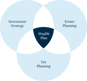 Wealth plan diagram - Investment Strategy, Estate Planning, Tax Planning